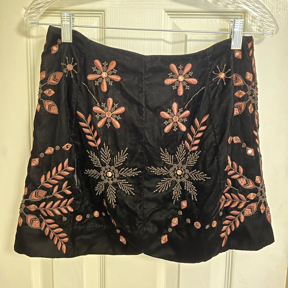 Free People Bright Lights Velvet Mini Skirt